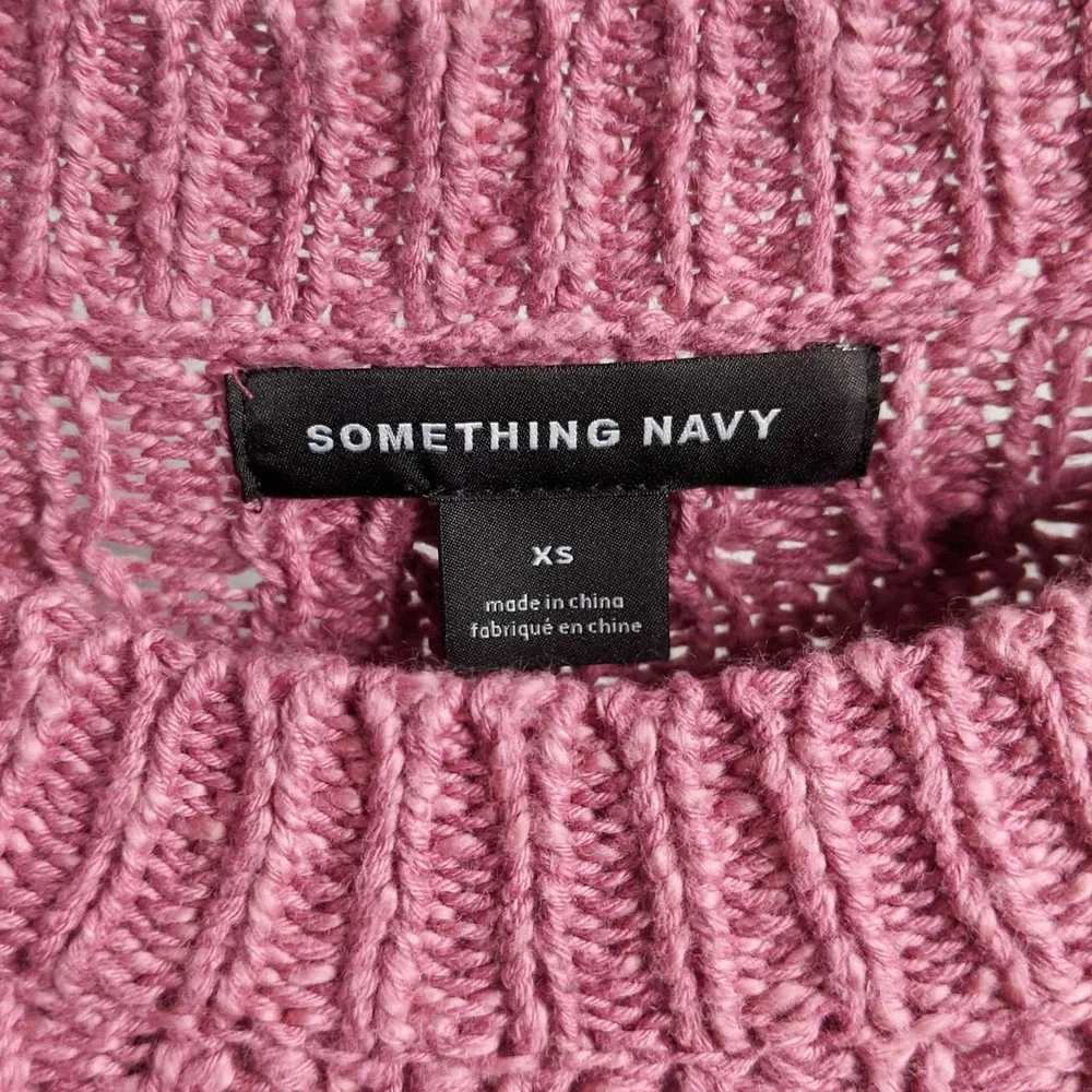 SOMETHING NAVY • Pink Crewneck Cable Knit Sweater Sz XS - Picture 5 of 7